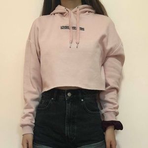 Light pink cropped hoodie